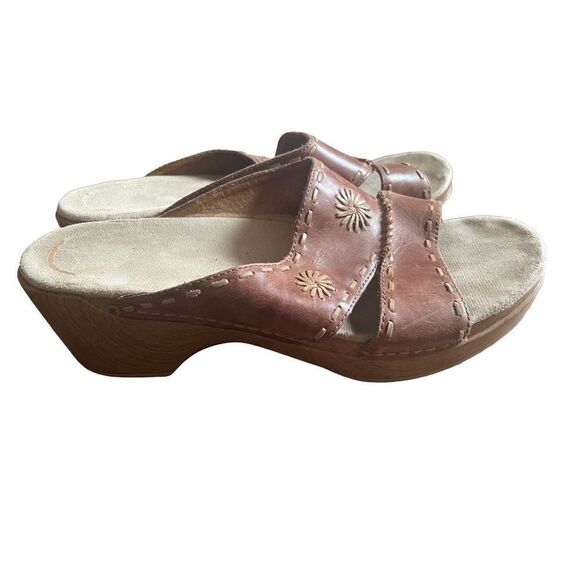 DANSKO Sunny Slide Slip On Wedge Leather Sandal size 40 - Picture 1 of 12